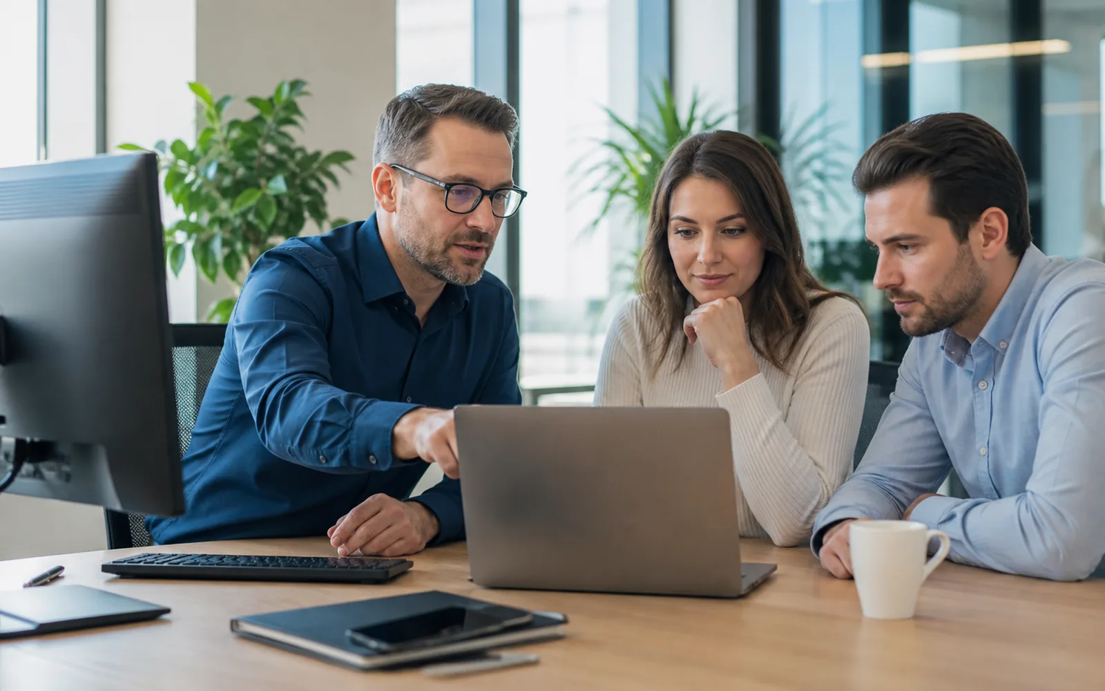 IT specialist helping a business team with workplace technology